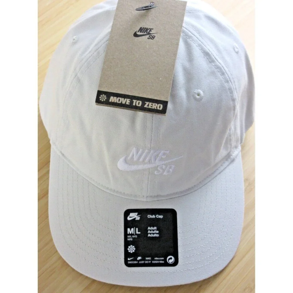 Nike SB Club Men's Unstructured Skate Cap Hat Light Bone White Size M/L NWT
